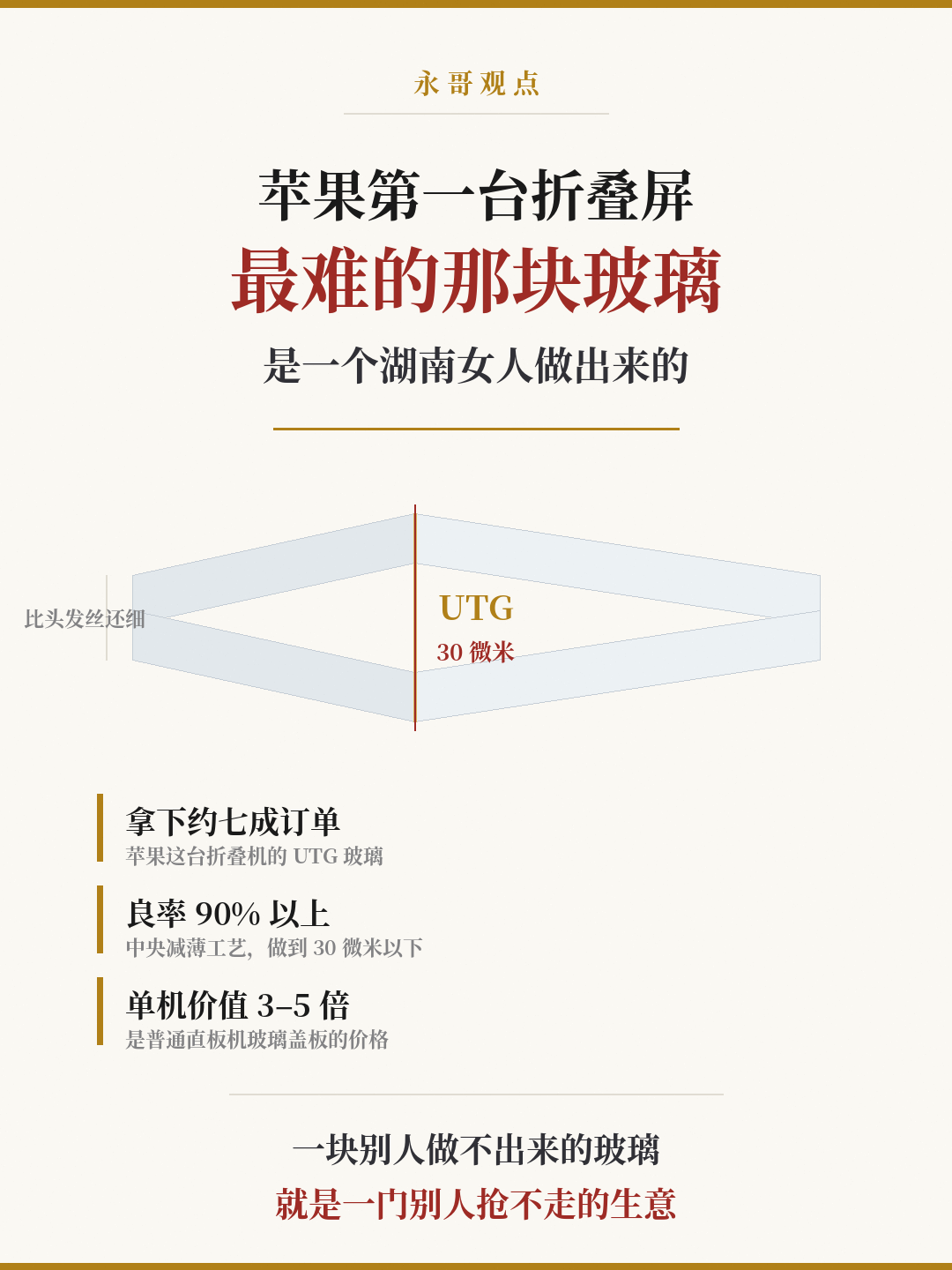 苹果第一台折叠屏，最难的那块玻璃
